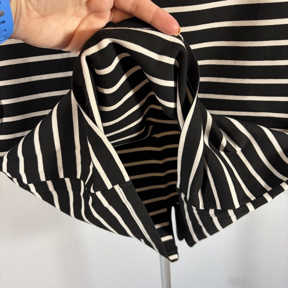 Charlotte Russe Large Y2K Black White Stripe Mini Pencil Skirt Sexy Whimsygoth - Picture 5 of 8